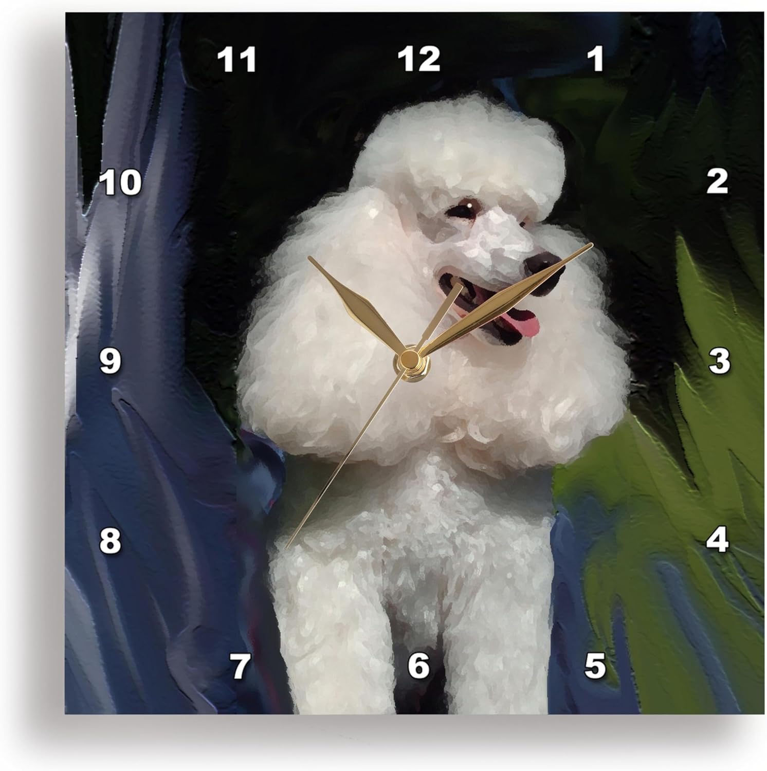 3dRose Wall Clock Silent - 13 inch - Miniature Poodle - Dogs Poodle