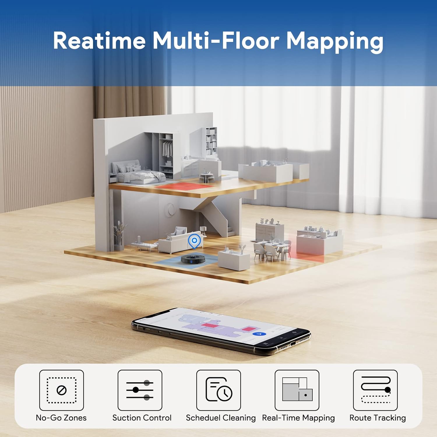 Realtime Multi-Floor Mapping feature of Shellbot robot vacuum