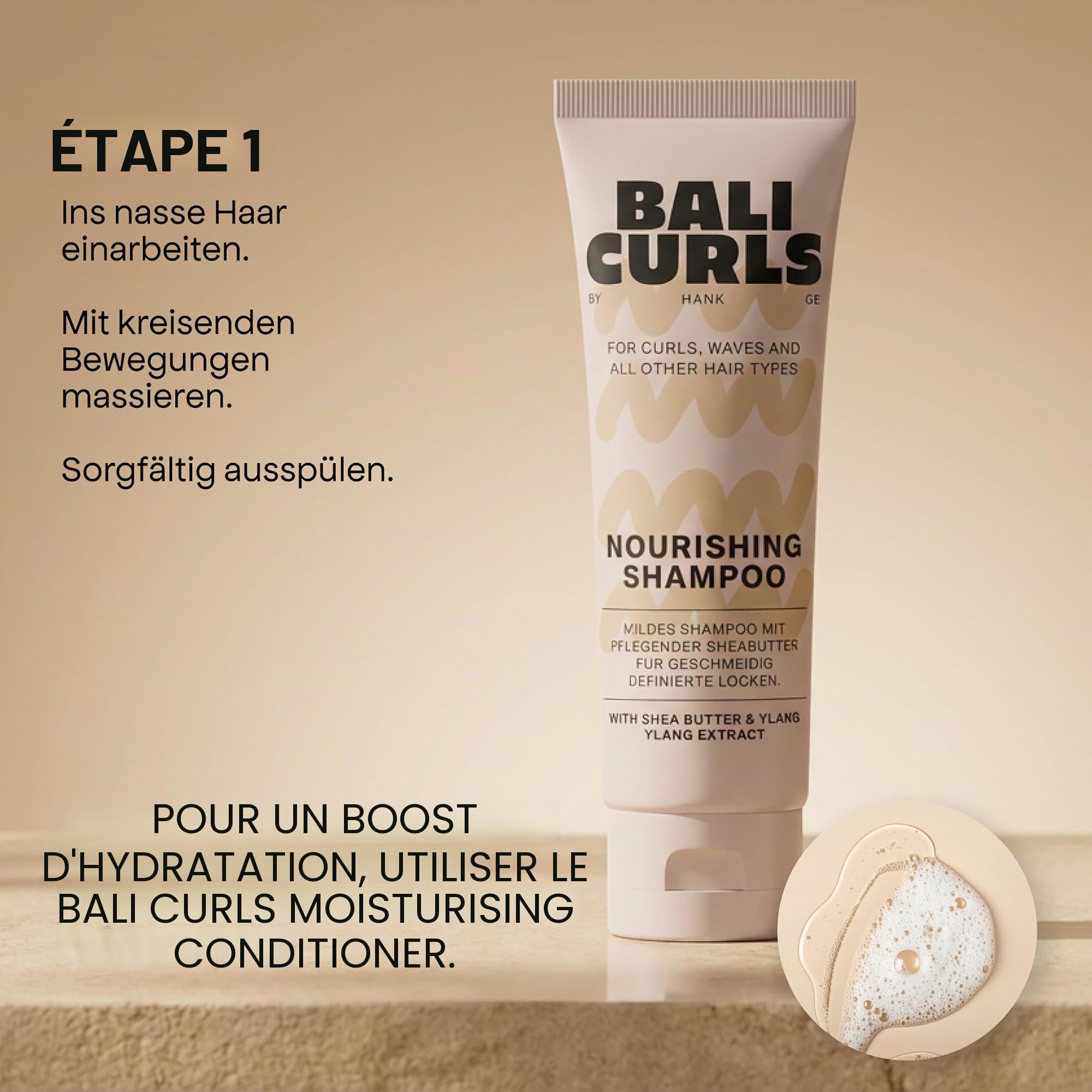 BALI CURLS Curl Travel Kit de 5 – Tailles de voyage pour des boucles définies et saines – Shampoing, après-shampoing, crème curl, gel de finition et mousse – Kit d'entretien compact pour les voyages