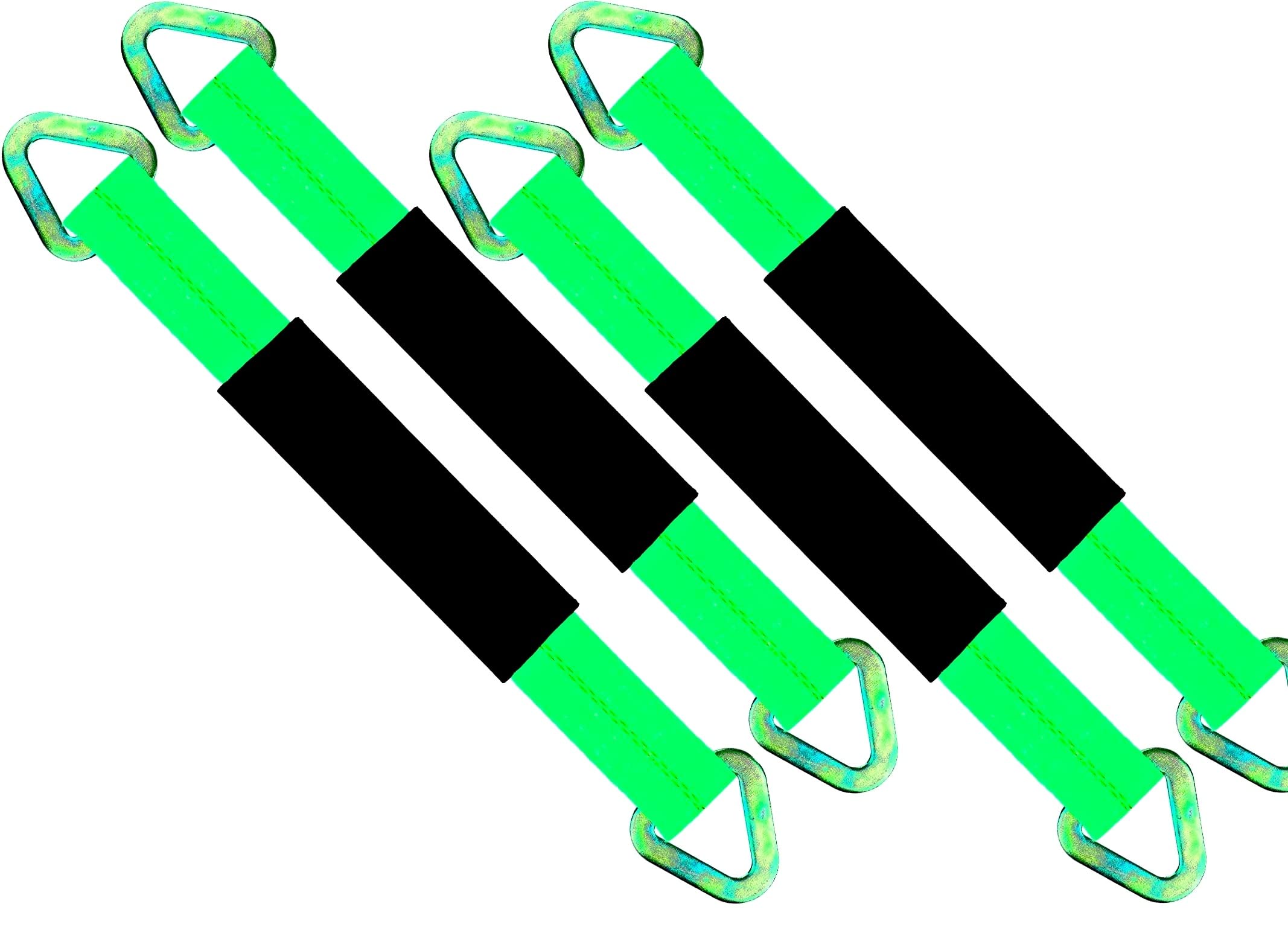 Heavy Duty Off-Road Axle Straps w/D Ring - Car Auto Hauler Tow Truck 4x4 Tie Down ATV UTV (Green, 24 Inch)