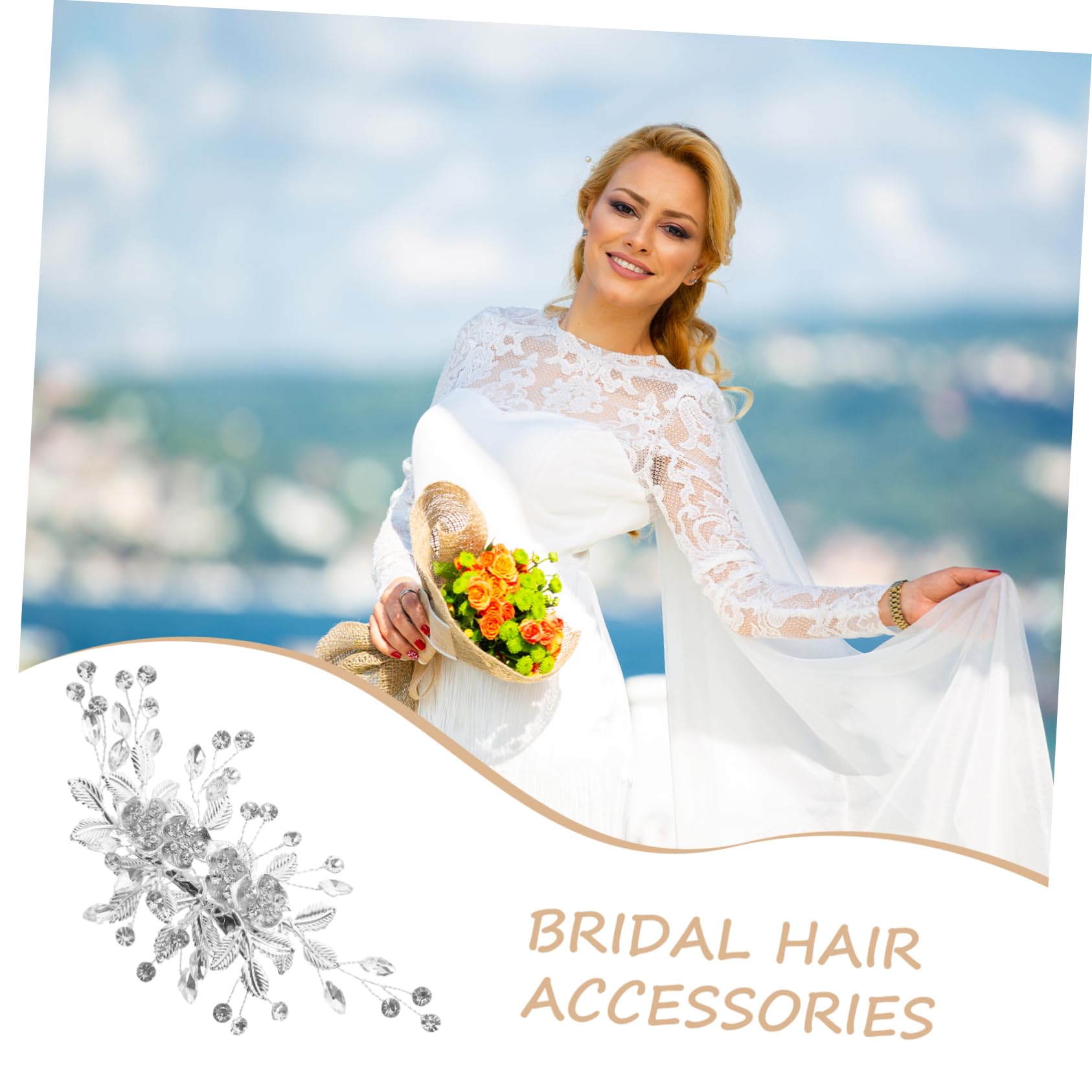 VICASKY 4 Pezzi Fermaglio Sposa con Luminosi Accessorio Matrimonio per Cerimonia e Damigelle Clip per Bride To Be e Addio Nubilato