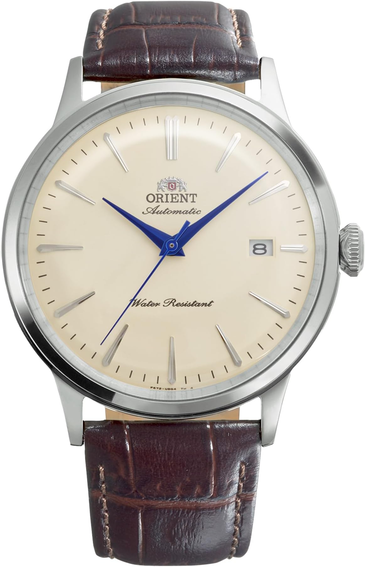 Classic Bambino Classic – Men's Automatic and Manual Winding Mechanical Classic Brown Leather Strap Stainless Steel Case Analogue Yellow Dial – RA-AC0033Y