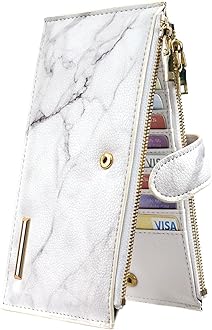 Coco Rossi Large Capacity Wallet for Women RFID Blocking Card Organizer Bifold Wallet for Women with Zipper Pocket