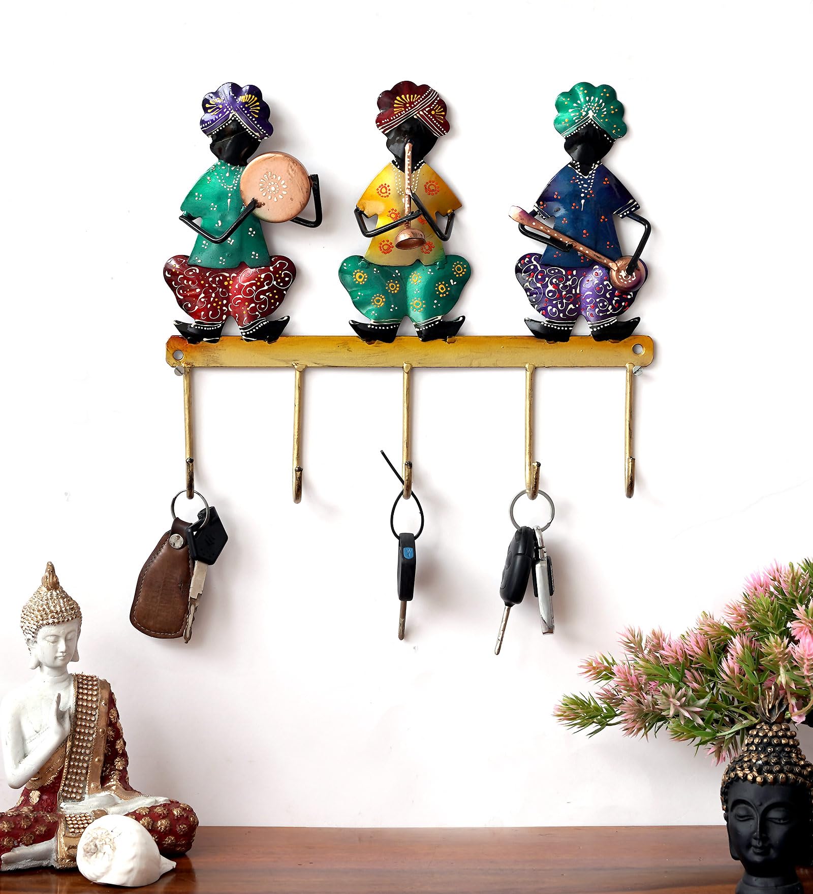 CRAFT TREE Metal Handpainted Decorative Musician Key Holder With 5 Hook, Multicolor (B0C8MSWD97) Amazon Price History, Amazon Price Tracker