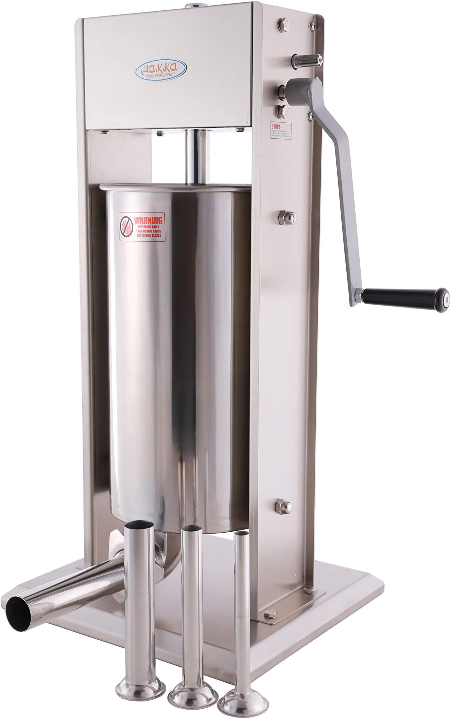 Hakka® 32 LB/15 L Sausage Machine Sausage Stuffer 2 Speed Stainless Steel Vertical Sausage Filler Manual Sausage Maker with 4 S/S Filling Funnels…