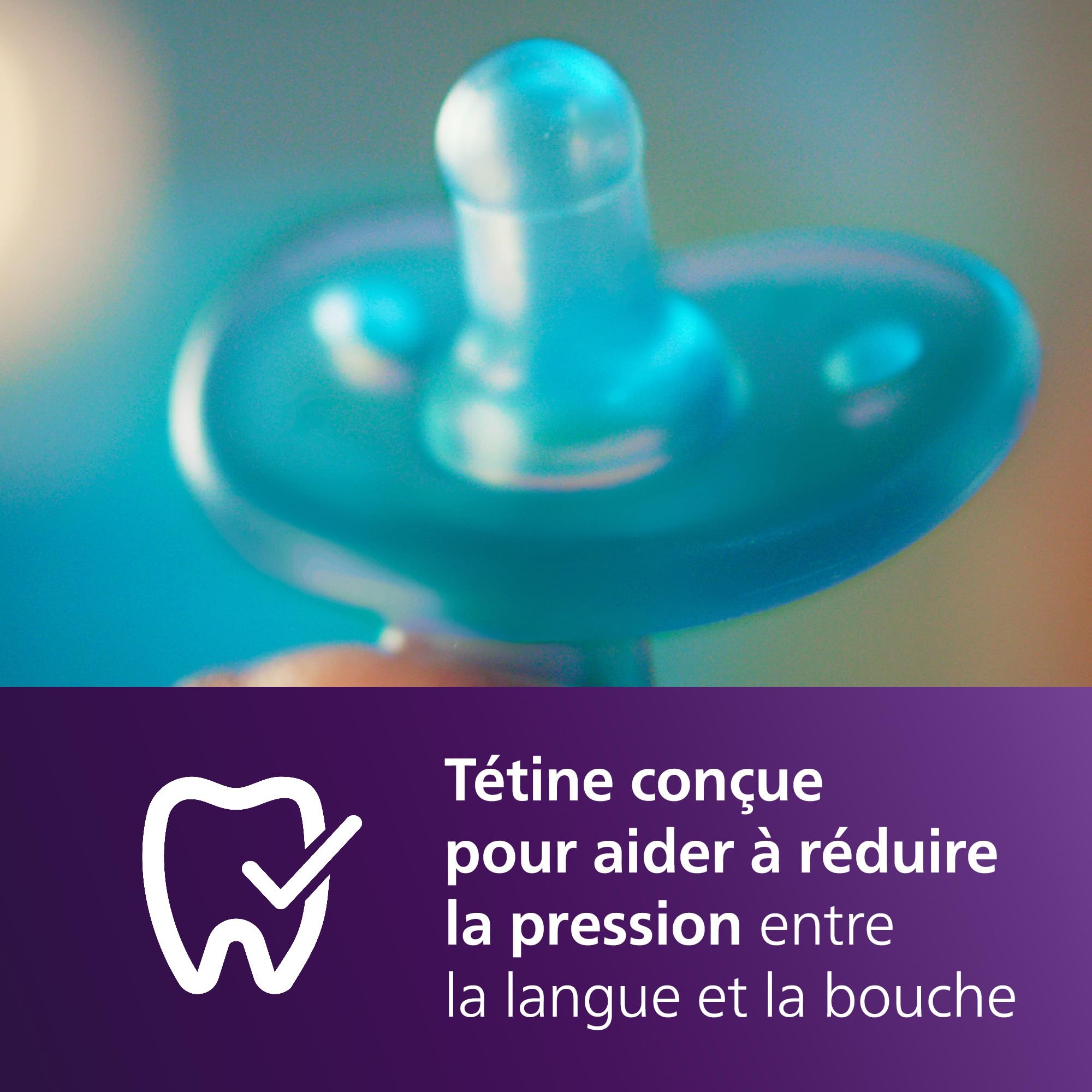 Philips Avent sucettes Soothie - Tétine orthodontique pour nouveau-nés âgés de 0 à 6 mois, conception monobloc, téterelle souple en silicone pour réduire la pression, sans BPA, lot de 2, SCF099/26