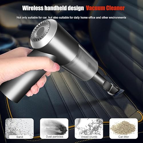 YUNYILAN Cordless Handheld Vacuum Cleaner, High Power Rechargeable Mini Portable Vacuum for Home, Office and Car Cleaning (Black)(Black)