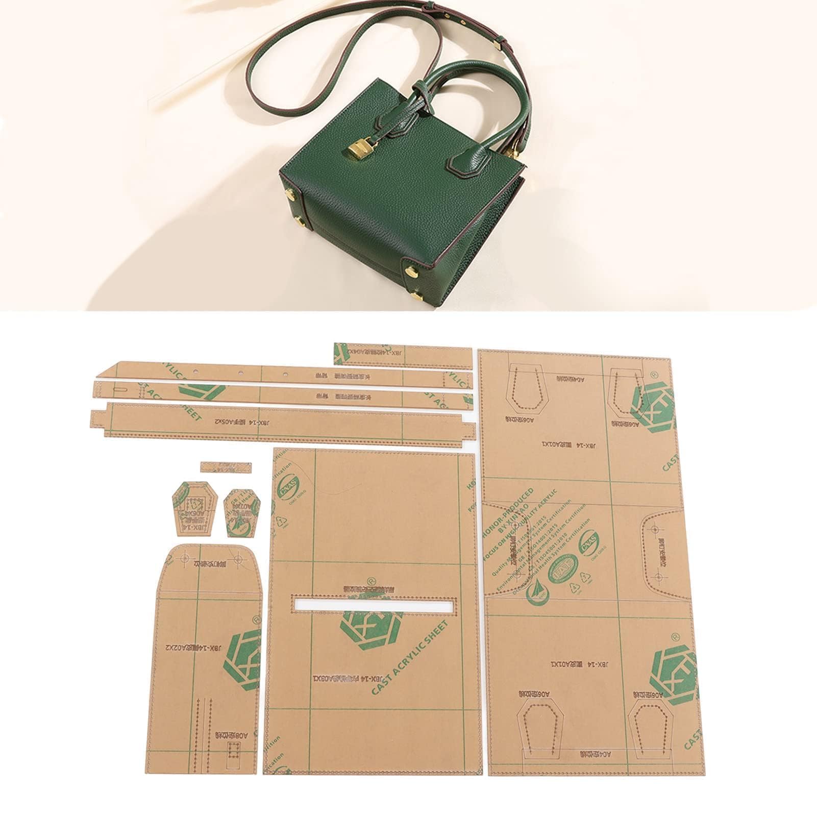 Lederhandwerk Acrylschablone, Taschenacrylschablone Ledermuster Acrylledermuster Lederschablonen Acrylherstellungsschablone Ledertaschen Schablonen Kit für DIY Lederhandwerk