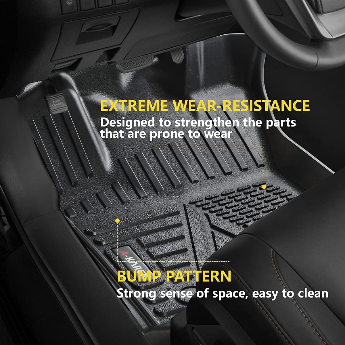 Super Sale 🛒 A-KARCK Car Floor Mats Compatible with Tacoma, Custom Fit All Weather Floor Liners for 2018-2021 Tacoma Double Cab Automatic ONLY, 1st and 2nd Row