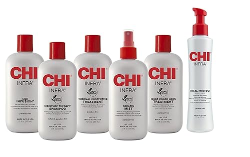 Miniatura 7 de CHI G2 Plancha profesional para el cabello, placas de cerámica con infusión de titanio, plancha plana y protector de hierro 44, spray de protección