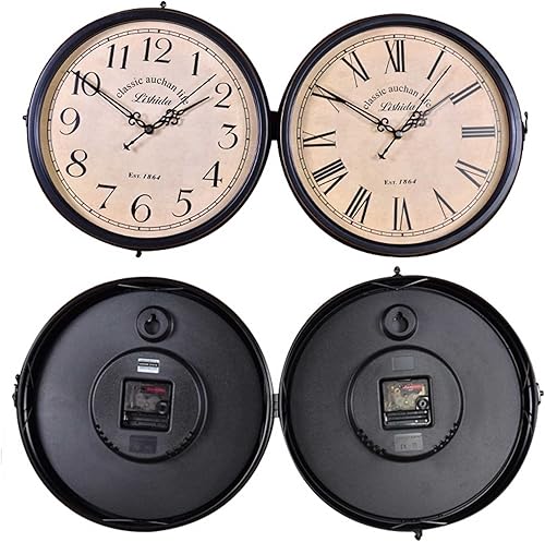 Miniatura 2 de Reloj de estación de tren, reloj de pared grande de 18 pulgadas, relojes de doble cara, reloj de 360  a batería, estilo europeo, sin tictac, relojes