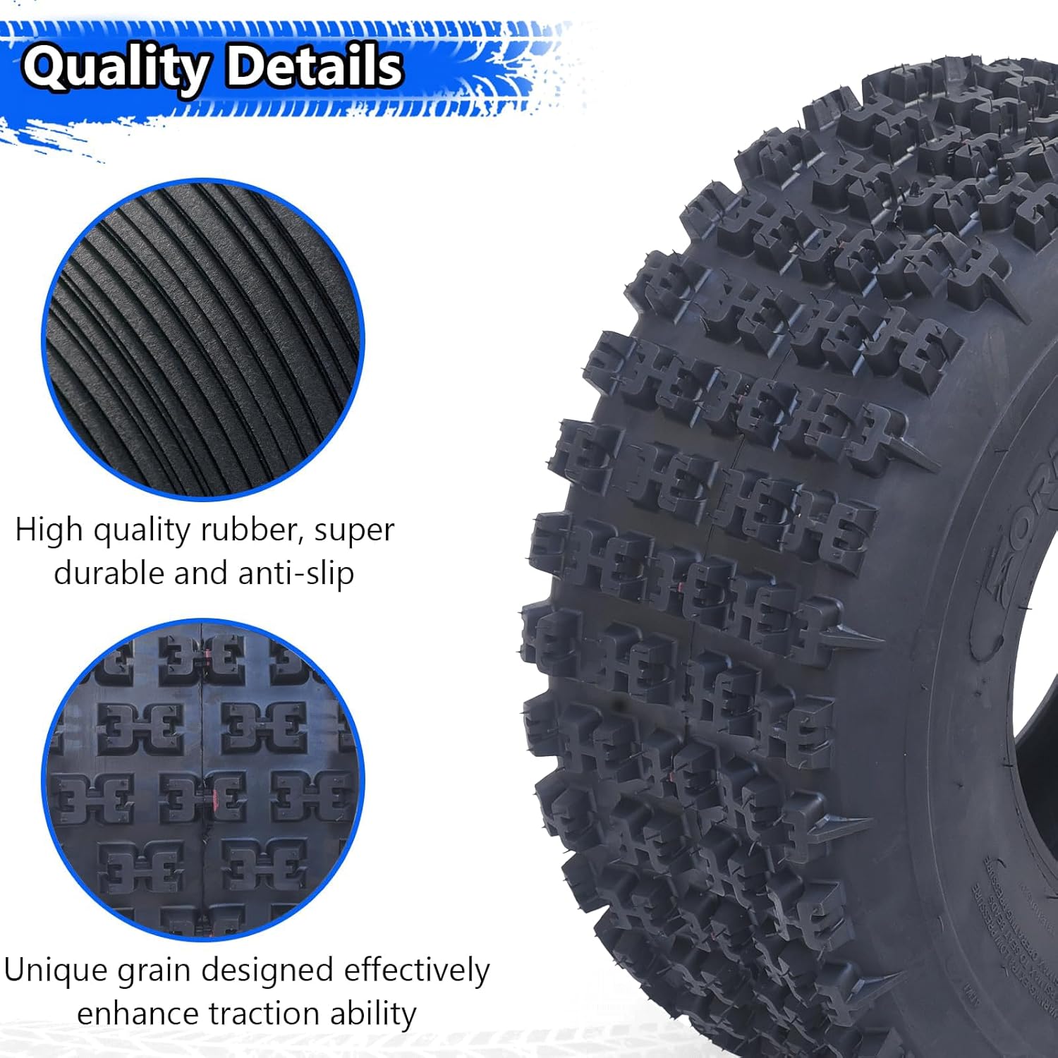Set of 4 Sport Tires STMHOM 23x7-10 atv tires front & 22x10-10 atv tires rear ATV UTV Sport Tires, 6 PR Tubeless (23x7-10＆22x10-10)