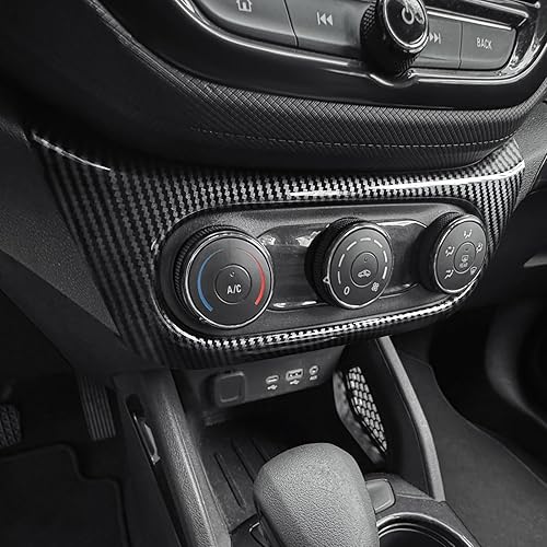Miniatura 4 de YOUTOOCAR Cubierta de panel de botón de aire acondicionado interior con patrón de fibra de carbono compatible con Chevy Trailblazer 2020-2023
