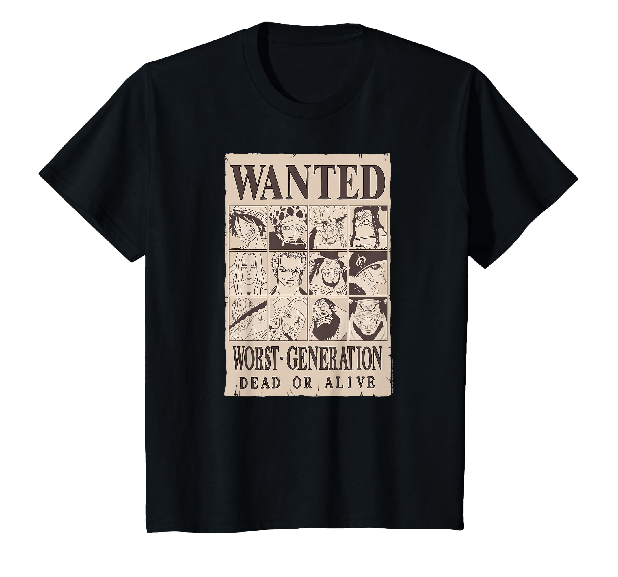 One Piece Anime Worst Generation Wanted Poster Collage T-Shirt