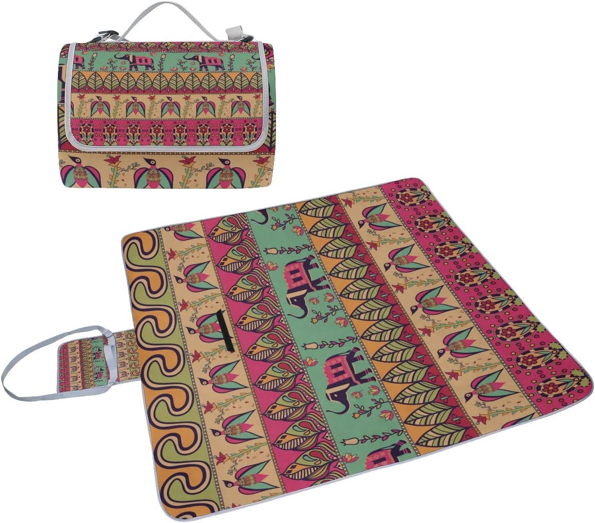 レジャーシート ロマンチックで自由なボヘミアンスタイル ピクニック 折りたたみ 撥水 アウトドア クッション マット コンパクト 花