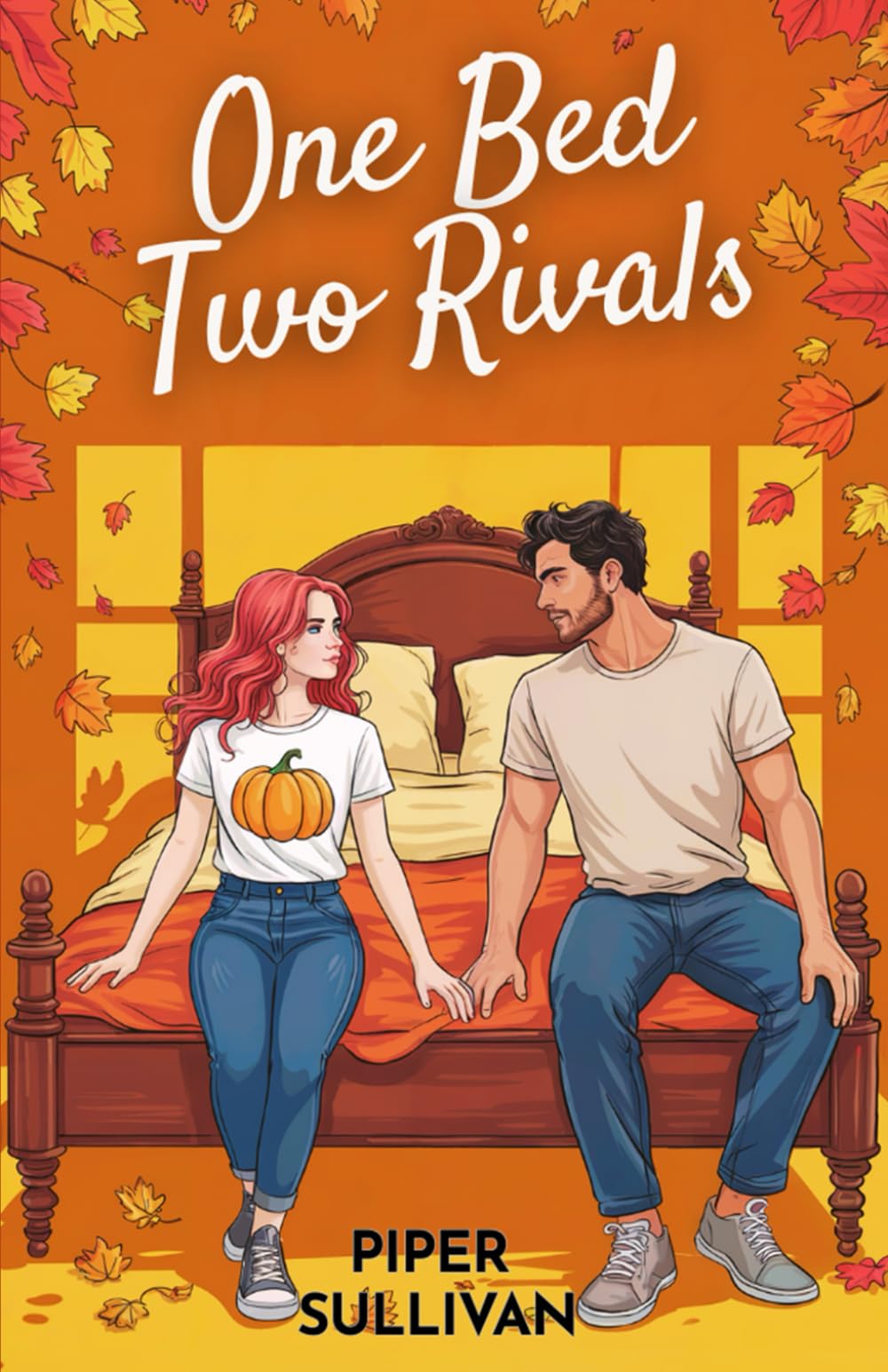 One Bed Two Rivals: A One-Bed Forced Proximity Grumpy/Sunshine Fall Romance (Small Town Holidays)