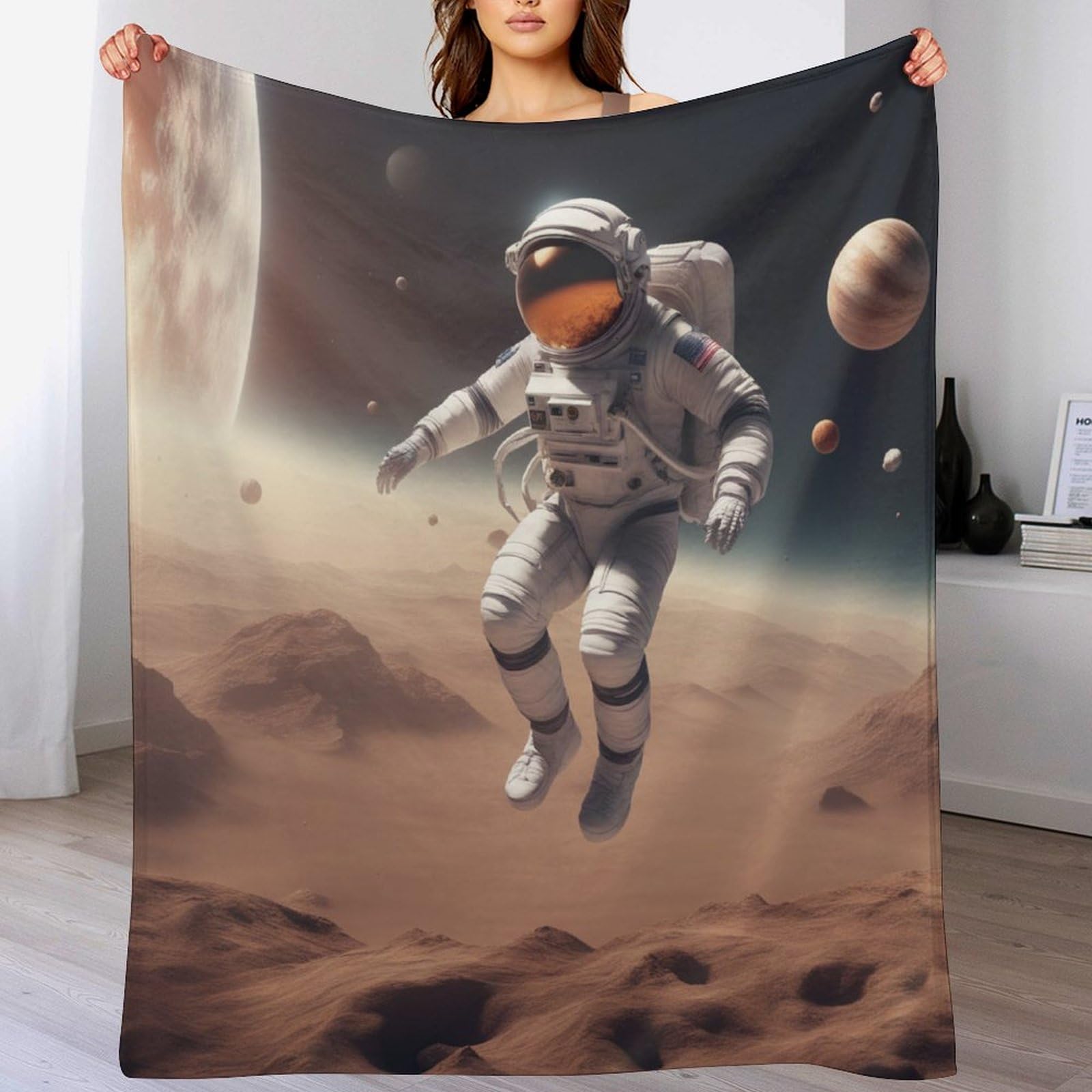 Couverture astronaute chaude et douce pour vos soirées télé sur le canapé 180x200cm