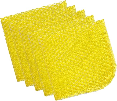 Miniatura 9 de Depurador de malla de 5 piezas, perfecto para lavar platos, secado rápido, no más esponjas con olor de 11.5 x 11.5 pulgadas (rosa 2+amarillo 3)