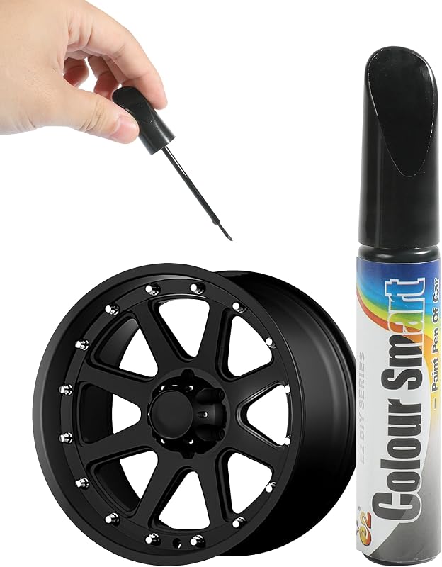 SCUARI Pintura de retoque para autos, pintura de ruedas, accesorios de auto, reparación de arañazos de pintura de auto, lápiz de pintura de auto, lápiz removedor de arañazos de ruedas, lápiz de pintura de retoque, apto para reparación de arañazos de llantas de auto (negro)