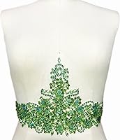 Vista 12 de Exquisitos parches de cristal brillantes hechos a mano de color AB para coser con piedras y lentejuelas para vestidos de novia, accesorios manuales