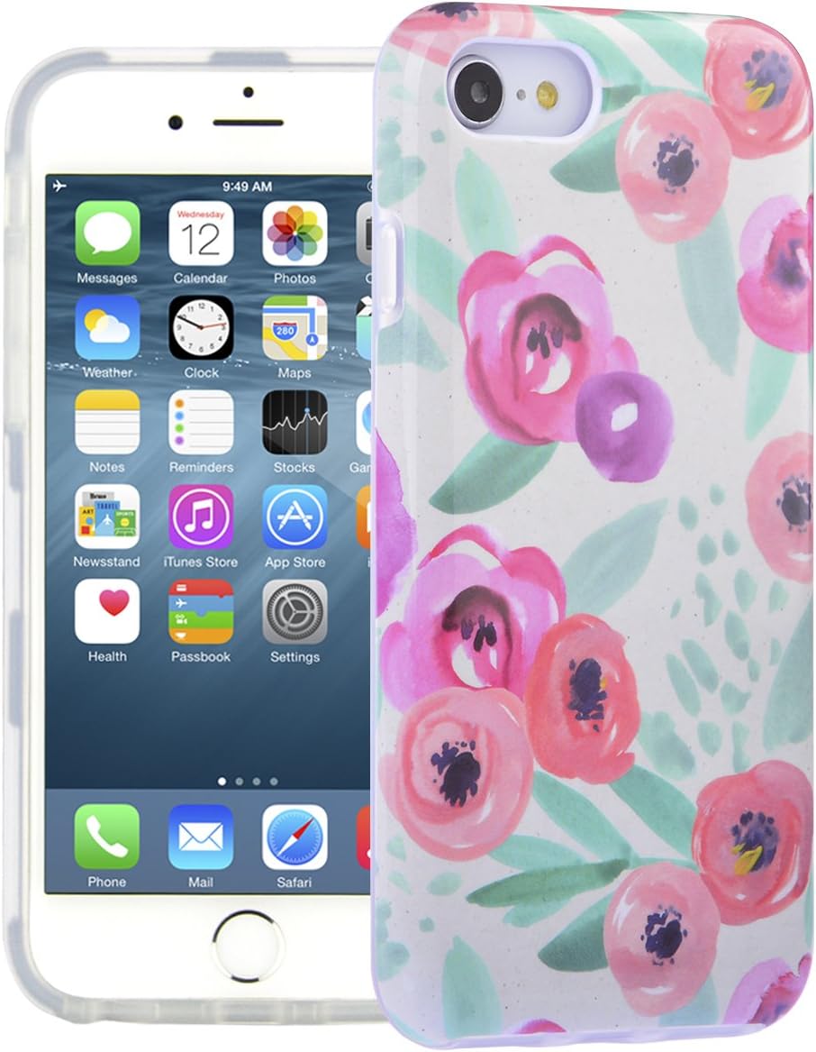Dimaka Case for iPhone 7 Case, iPhone 8 Case, Floral Flower Cute Case, Dual Layer Covers for Girls, Sturdy and Protective Bumper for iPhone 7 and 8 (124, iPhone 7 & 8)