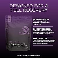 Vista 3 de Tailwind Nutrition Recovery Mix, 20 Grams de Proteína Completa, Carbohidratos y Polvo de Electrolitos para Mezcla de Bebida Post-Entrenamiento, Sin