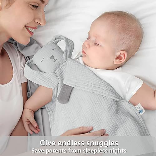 Miniatura 10 de Lulu moon Manta de seguridad de ganso muselina para viajes y guardería de bebés - Juguete agradable para la piel para calmarse