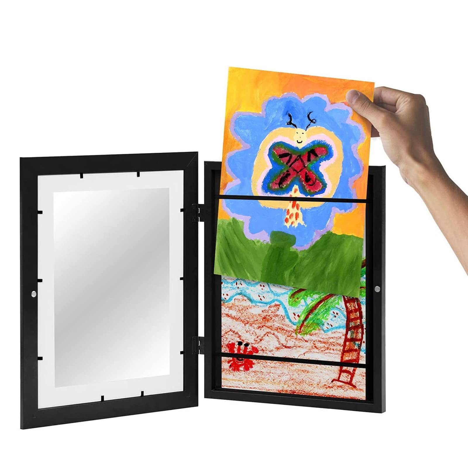 Amazon.co.jp: 子供アートフレーム前面開閉式絵表示、A4アート