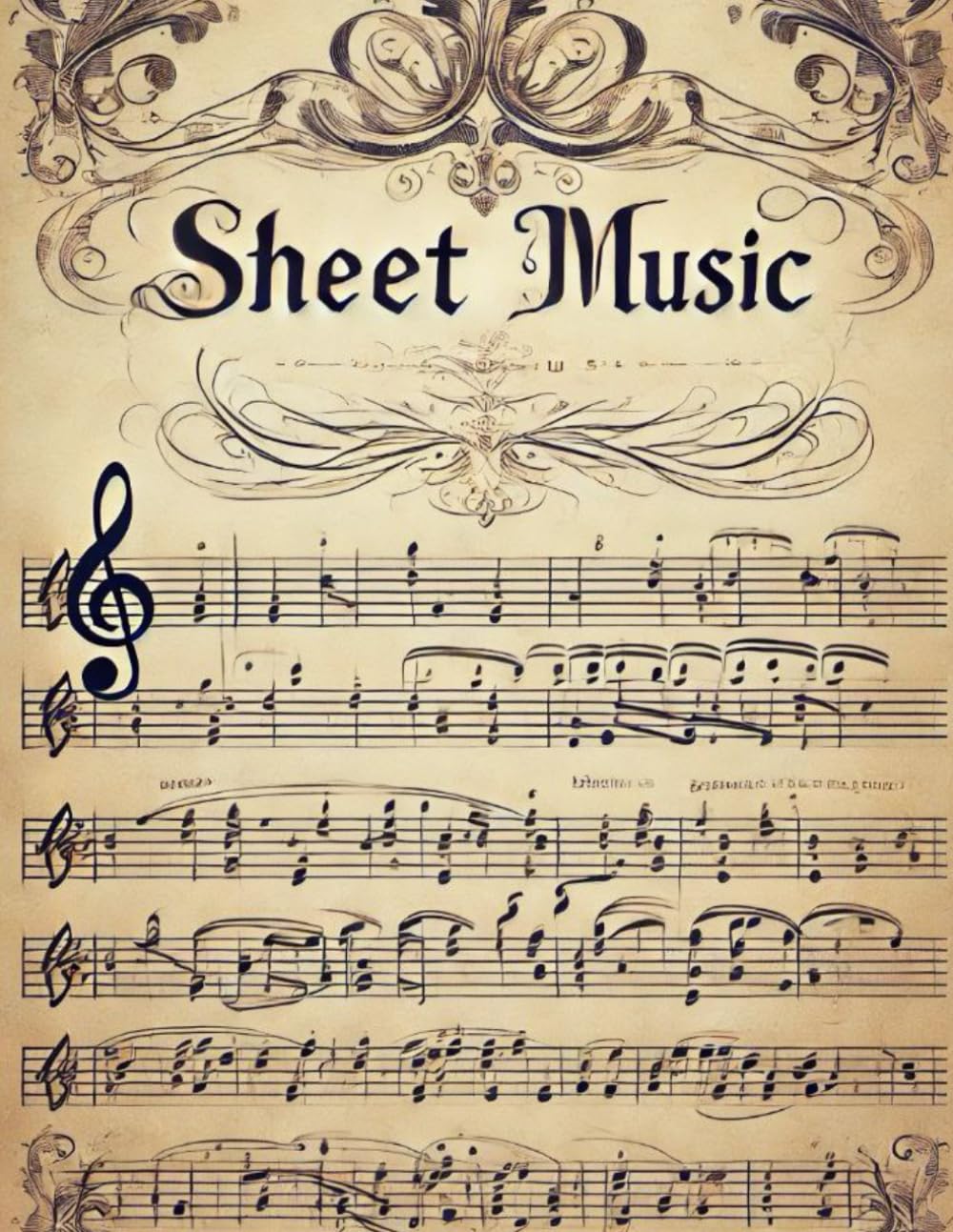 Cahier de notation musicale pour l'arrangement fluide de partitions