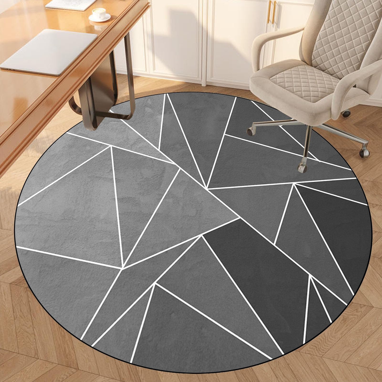 Office Chair Mat for Hardwood Floor, Round Desk Chair Mat for Rolling Chair Low-Pile Chair Carpet Hard Floor Protector Mat, Anti-Slip Gaming Computer Chair Mat Floor Mat for Office Chair 120 cm