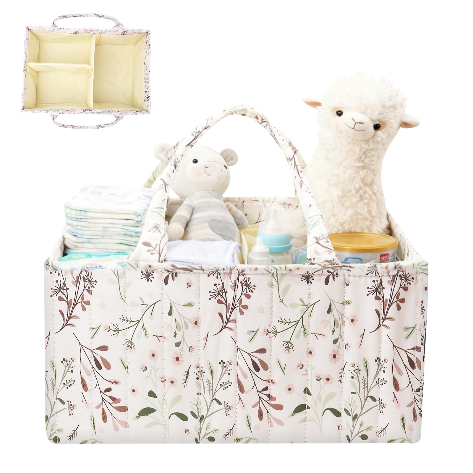 CHANXIUZAI Baby Diaper Caddy for Nappy Station,Floral Baby Diaper Caddy Organiser