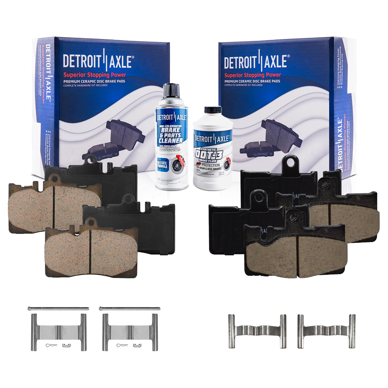 Detroit Axle - Front &amp; Rear Brake Pads Set for 2001-2006 Lexus LS430