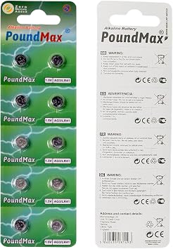10 Adet AG3 LR41 LR736 / L736 / G3 / G3A / 3GA / 192 / GP192 / V3GA / RW87 1.5V PoundMax Alkalin Düğme Piller Küçük Elektronik Ev Aletleri, Araba Anahtarları, ölçüm cihazları ve hesap makineleri