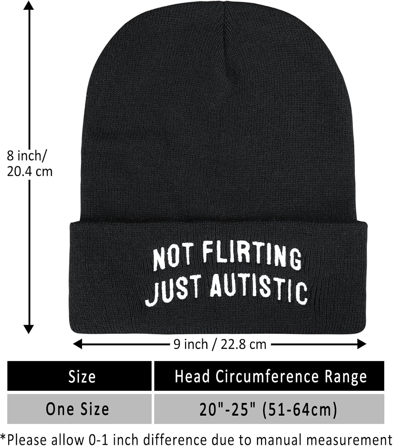 Funny Winter Knit Beanie Hats with Embroided Text and Pattern Design, Perfect Halloween for Men Women Teens - Image 7