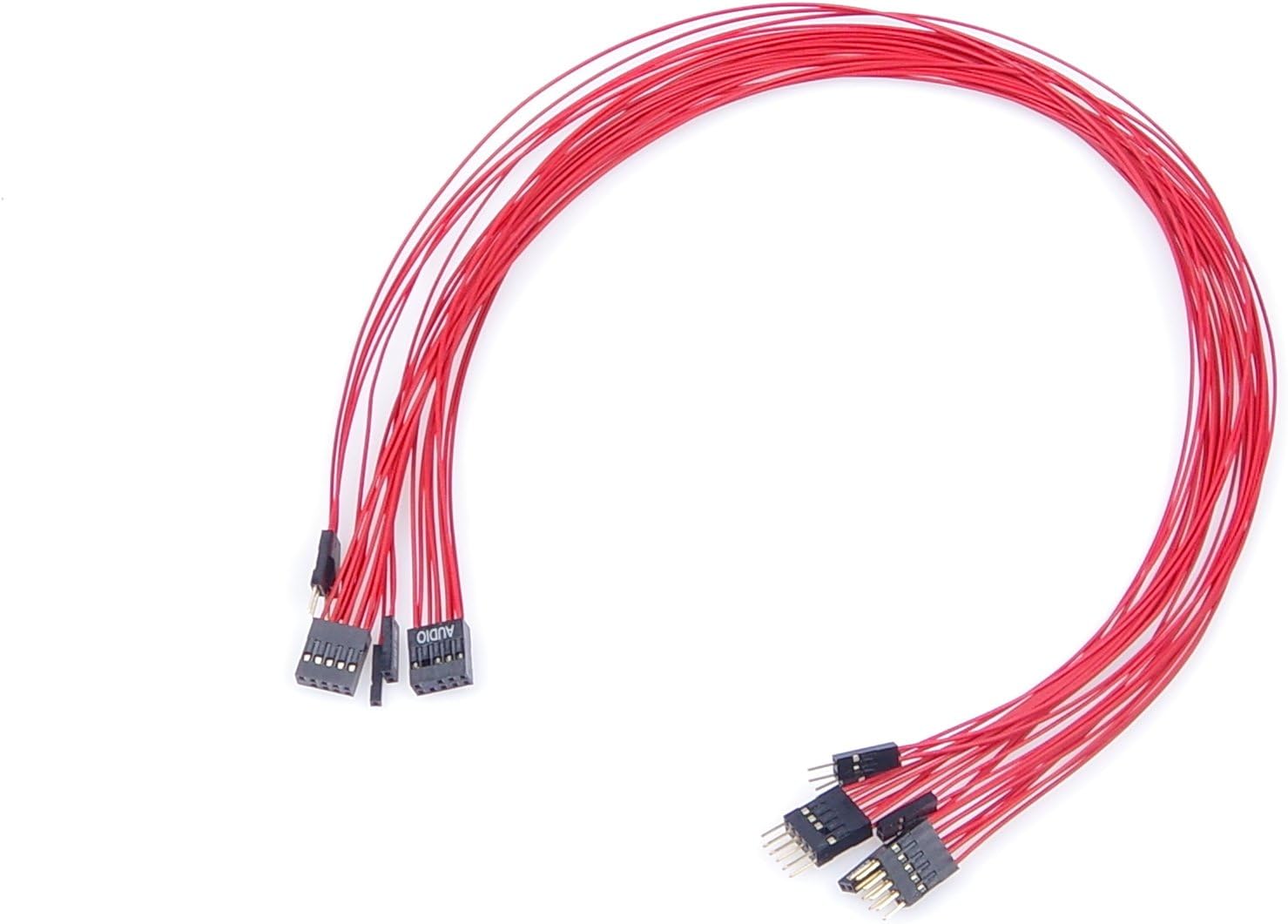LM YN Motherboard Extension Wire Set 22AWG Silver plating Cord / Gold-plated plug Six Kinds Of extension cord POWE LED, HDD LED, POWER SW, RESET SW, HD AUDIO , Front USB Extension cord 0.5m/19 inch