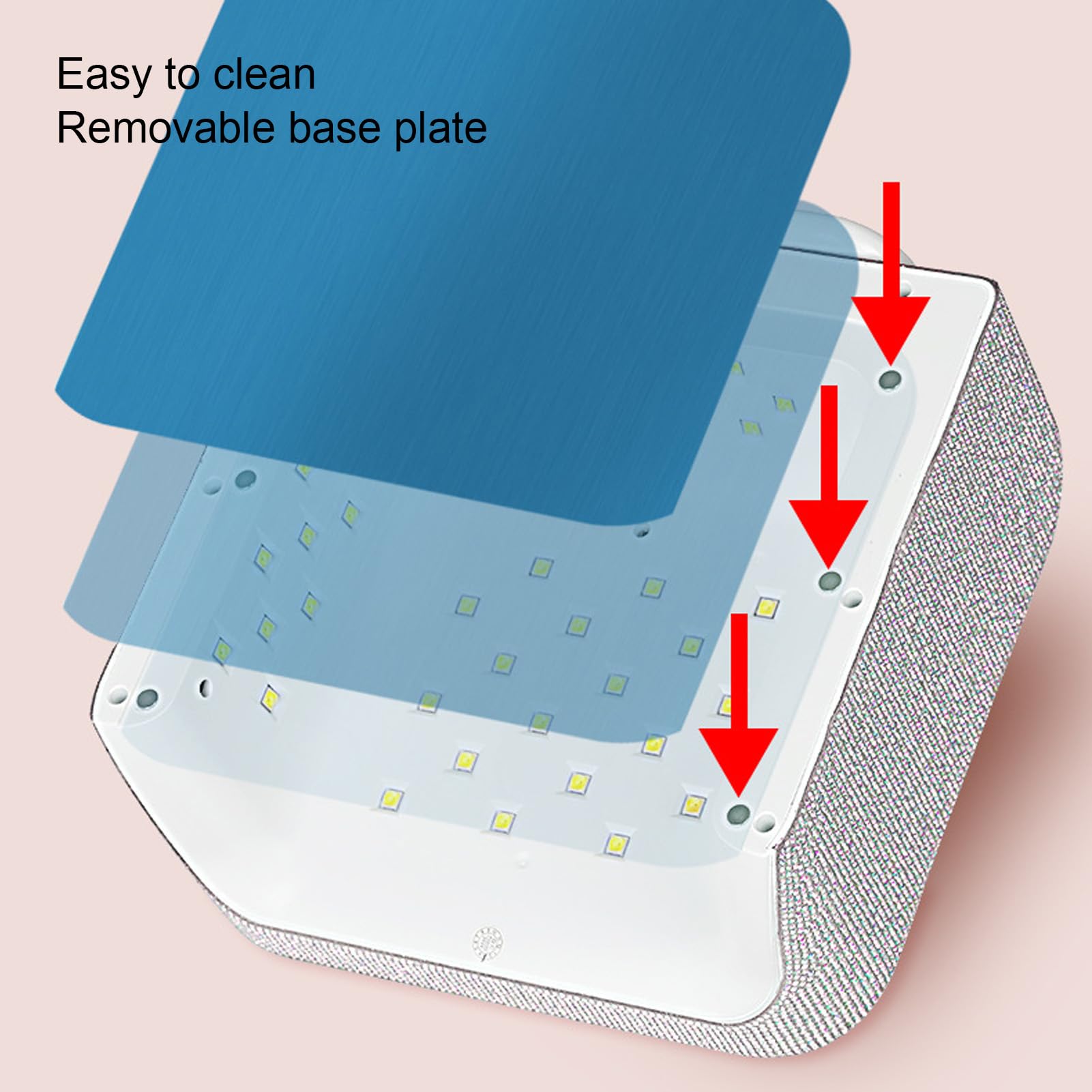 Pongnas Kabellose UV-LED-Nagellampe, Wiederaufladbar, Tragbar, mit 48 LED-Chips, Automatischer Sensor, 4 Timer, 3 Modi, Abnehmbare Basis für Schnell Aushärtende Gelnägel, Maniküre (EU-Stecker)