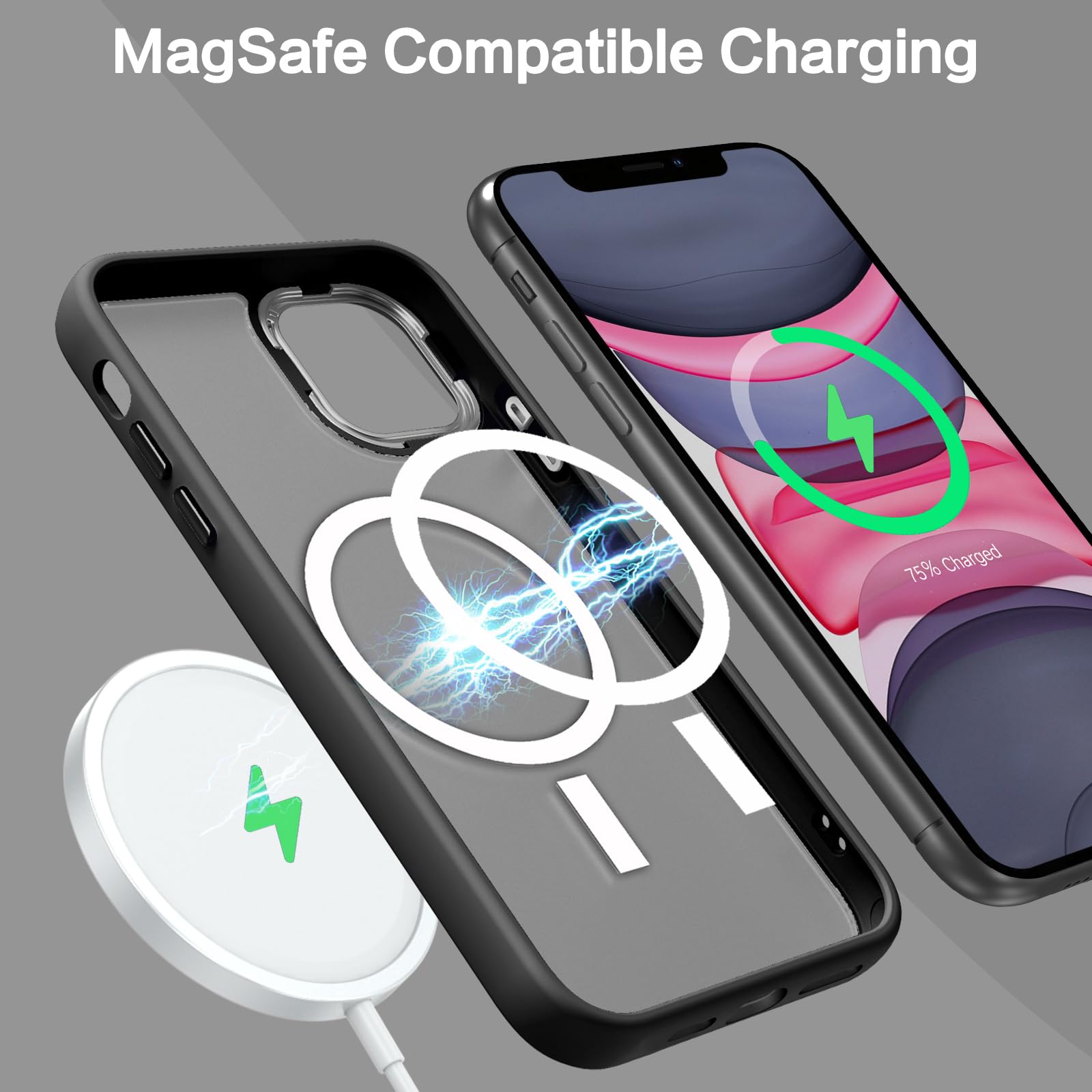 Custodia Magnetica Per IPhone 11 BENTOBEN - Compatibile MagSafe, Fibra