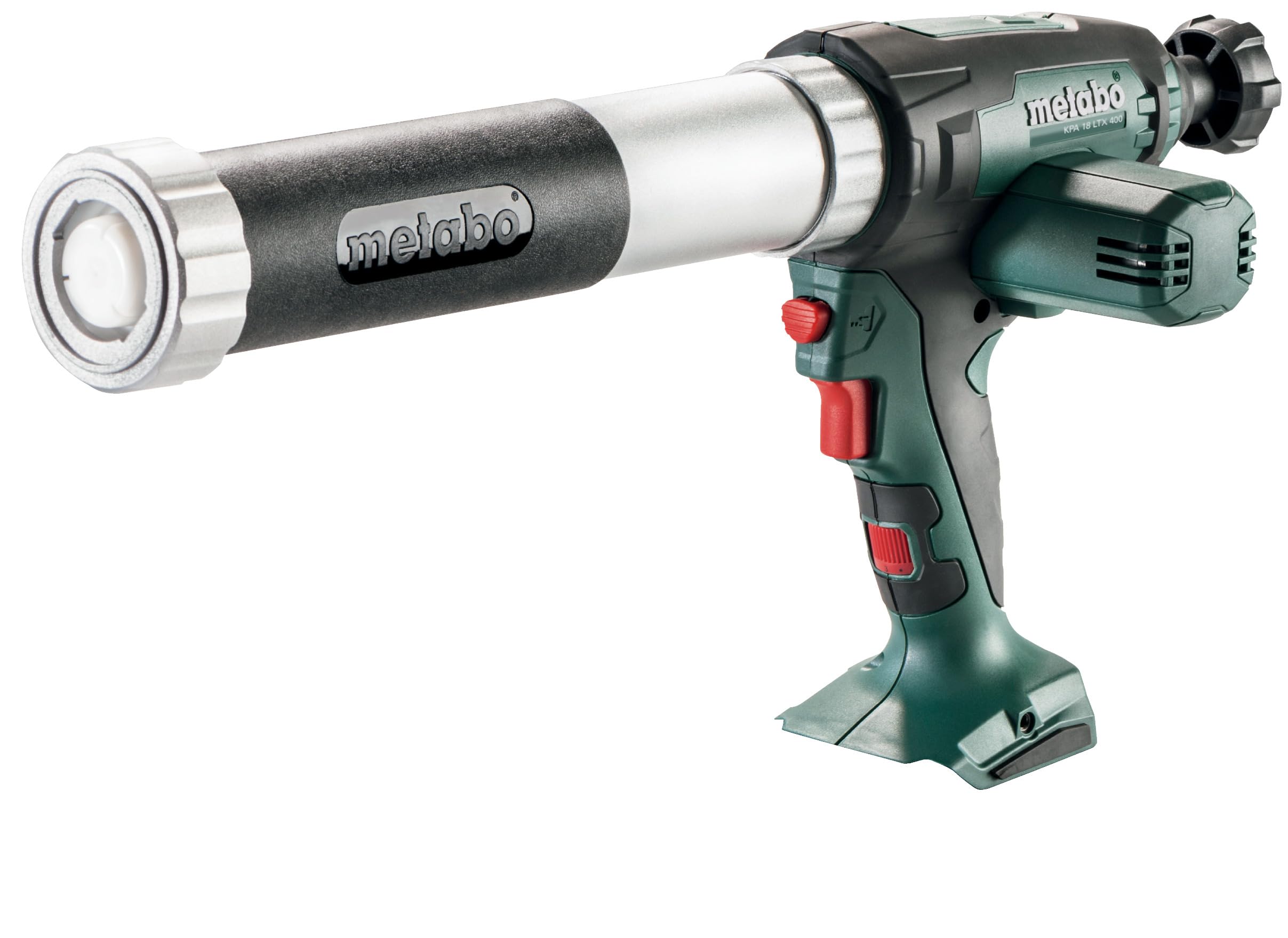 metabo Akku Kartuschenpistole KPA 18 LTX 400-18 V, CAS - Hohe Auspresskraft für zähflüssige Materialien, stufenlose Geschwindigkeit, Quick‑Wechsel für Kartuschen & Folienbeutel, Vollmetall‑Getriebe