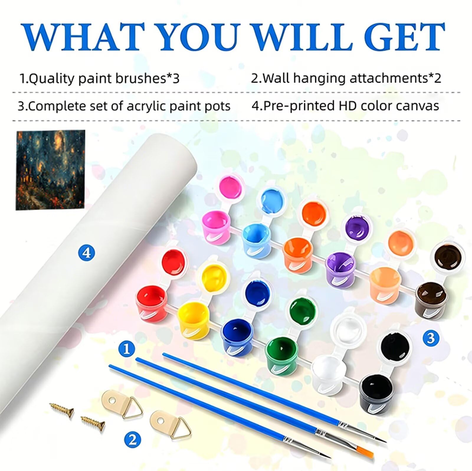 Malen Nach Zahlen XXL Sternenhimmel Malen Nach Zahlen Erwachsene Haus 60x120 cm, Ohne Rahmen, DIY Paint by Numbers Set mit Acrylfarben und Pinseln, Knitterfreie Leinwand, Wand Deko, Geschenk RB-400