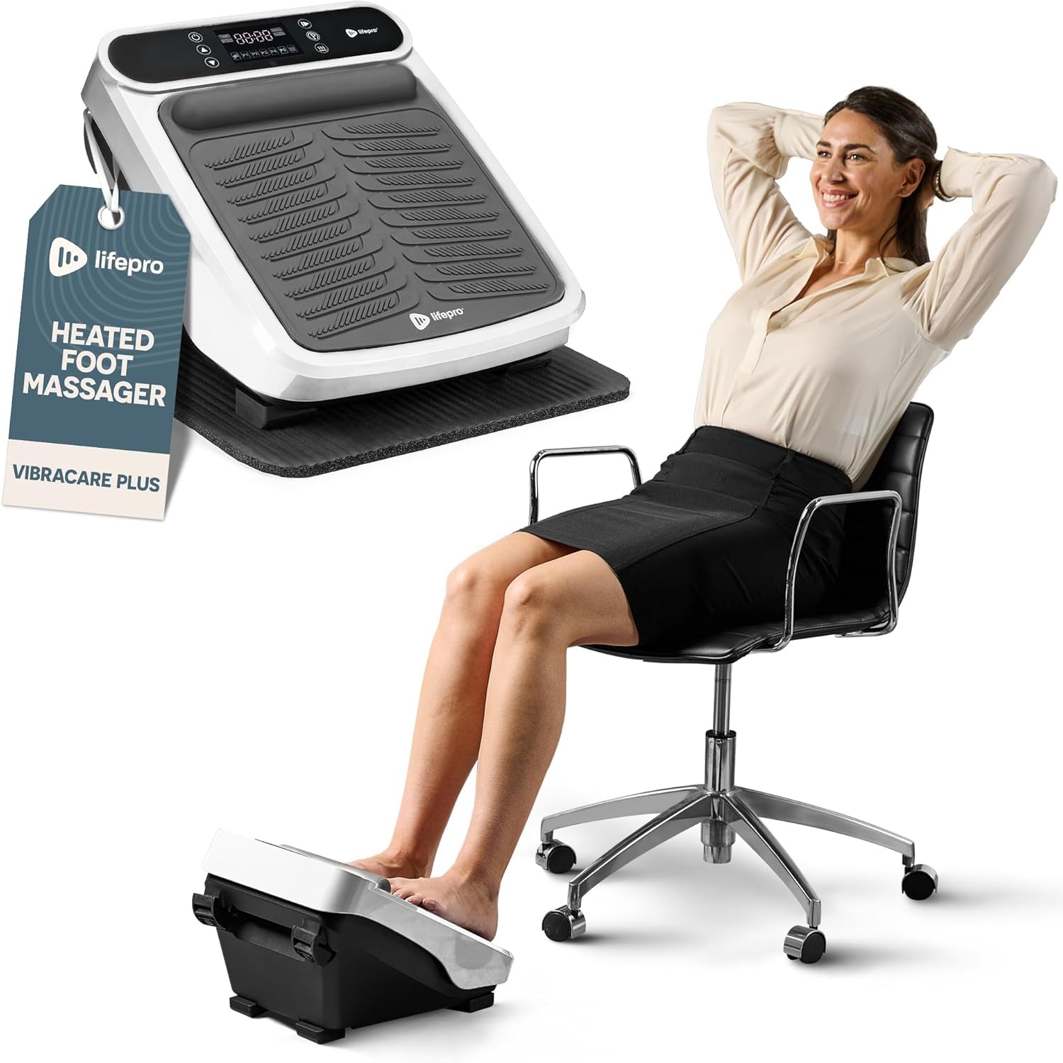 VibraFlow Foot Massager for Neuropathy - Relaxing Calf and Foot Therapy with Heat Option for Maximum Soothing Relief - Massager for Blood Circulation and Revitalization