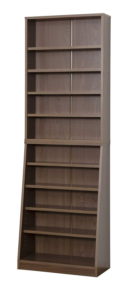 百科事典と本棚 Amazon｜書棚 60×180 ウォールナット コミック/CD/DVD/百科事典