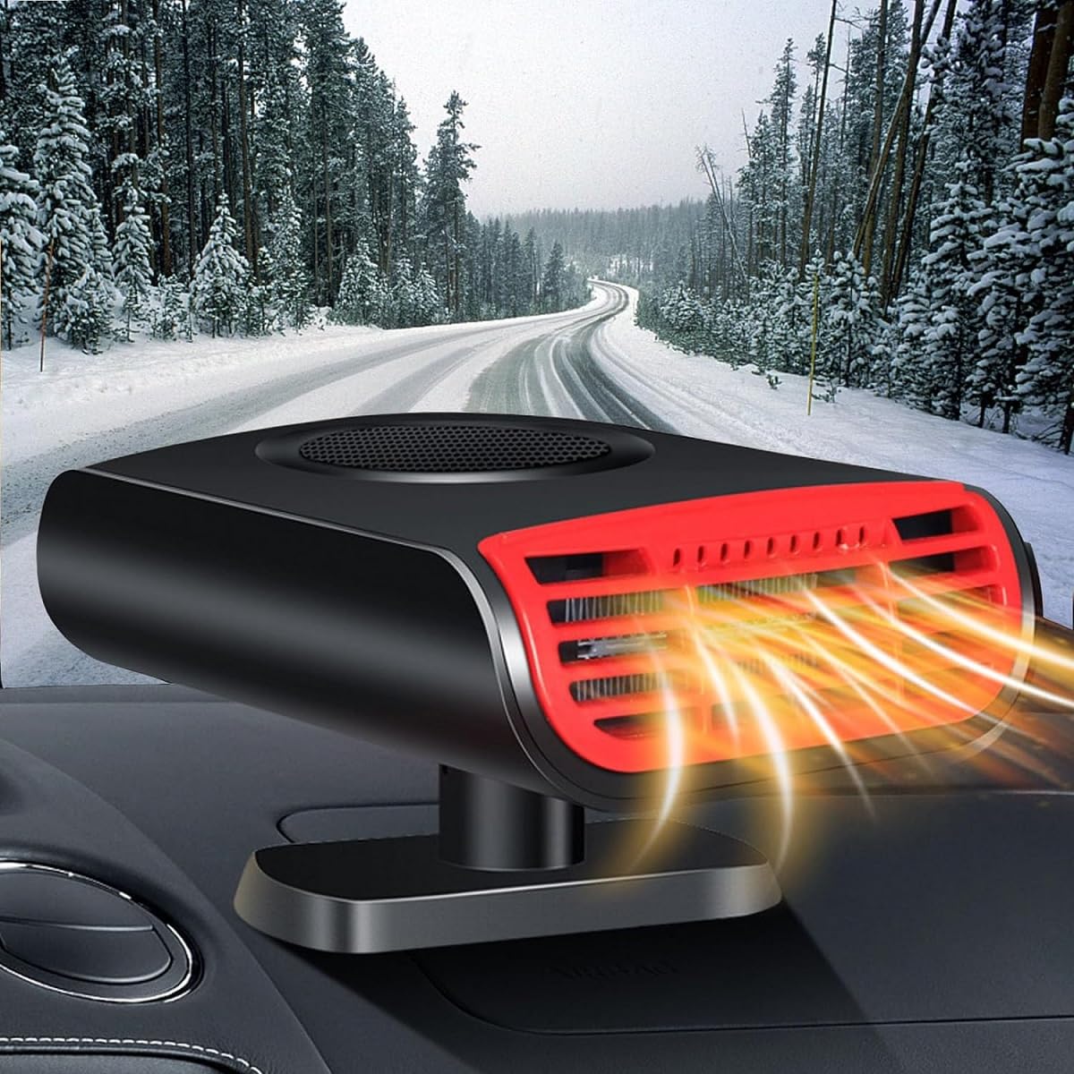 Fuska Car Heater, Fast Portable Auto Car Heater Defroster, 150W 12V Heater Windshield De-Icers, Automobile Windscreen Fan with Plug in Cigarette Lighter, Window Defroster for Car, SUV, Jeeps, Trucks