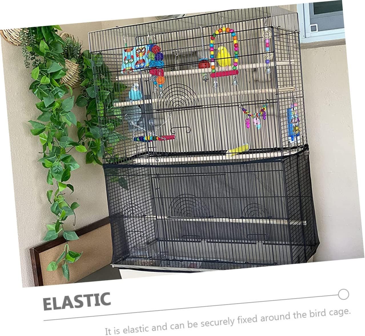 Angoily 5sets Birdcage Gauze Mesh Protector Parrot Cage Cover Small Parrot Cage Netting Washable Birdcage Accessories Breathable Sturdy Easy Install Clean 2pcs*5