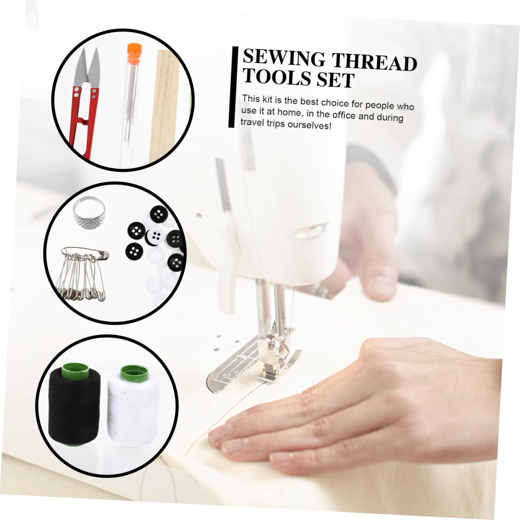 NUOBESTY Strumenti Per Cucire Aghi e Filo Kit Di Aghi Da Cucito Confezione Di Filo Per Ago Pratico Kit Di Accessori Per Cucire Fai Da Te