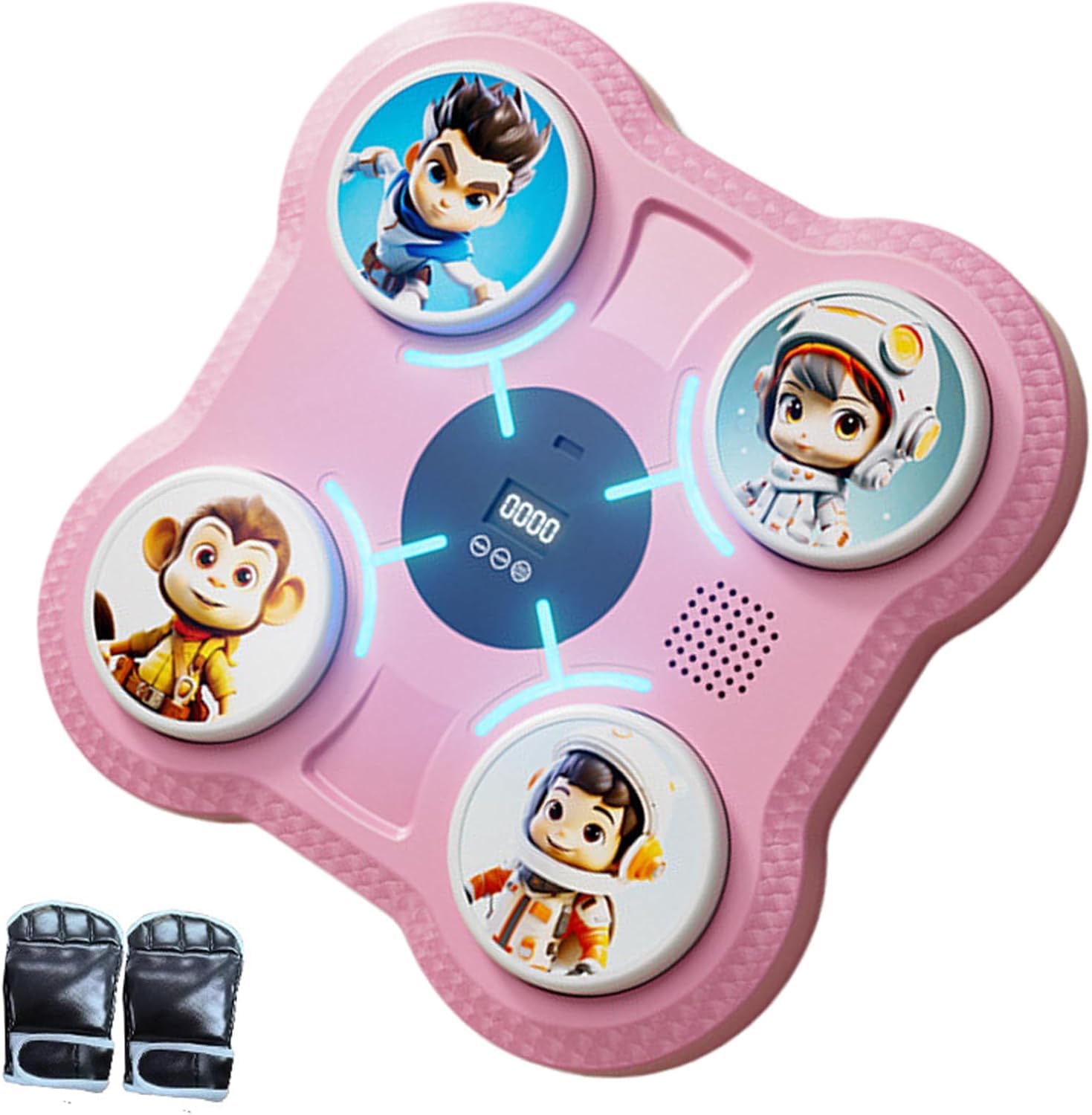 Drumstone 15 𝒀𝒆𝒂𝒓𝒔 𝑾𝒂𝒓𝒓𝒂𝒏𝒕𝒚 Wall-Mounted Kids Music Boxing Machine with Gloves | LED Punch Target, Interactive Indoor Fitness Trainer for Home & Gym, Speed Accuracy Reflex Workout-picture-29
