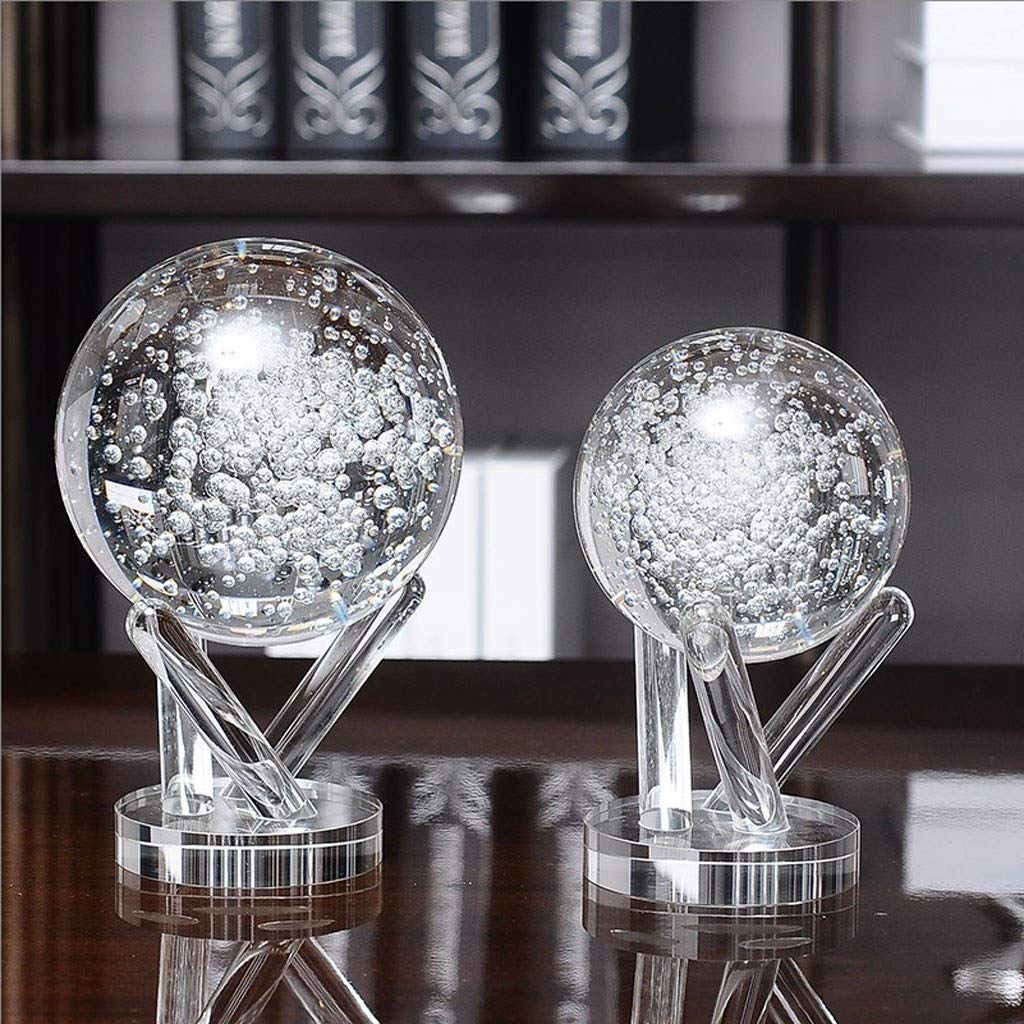 bola de cristal (en la magia occidental) Decoración de la bola de cristal transparente, bola de cristal decoración de la bola de cristal del hogar nórdicos con el soporte, for el tratamiento, la medit