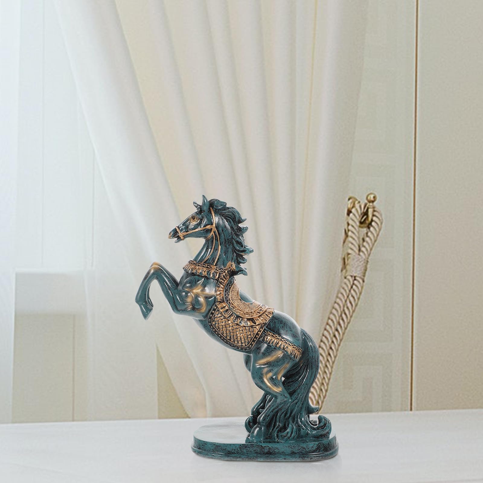 UPKOCH Ornamento Cavallo in Resina Blu per Scaffale e Casa