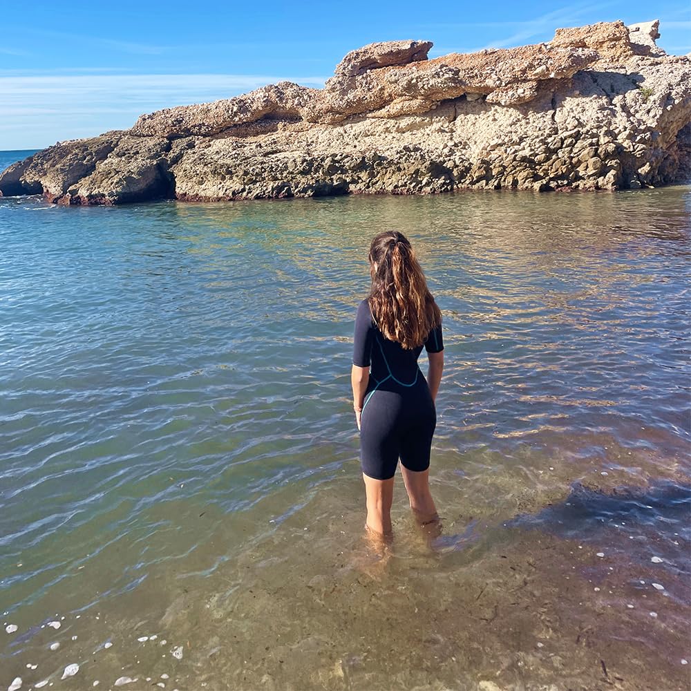 Seaskin Męski kombinezon do nurkowania 3 mm, kombinezon do nurkowania na całe ciało, z zamkiem błyskawicznym z przodu, do nurkowania, snorkelingu, surfingu, pływania