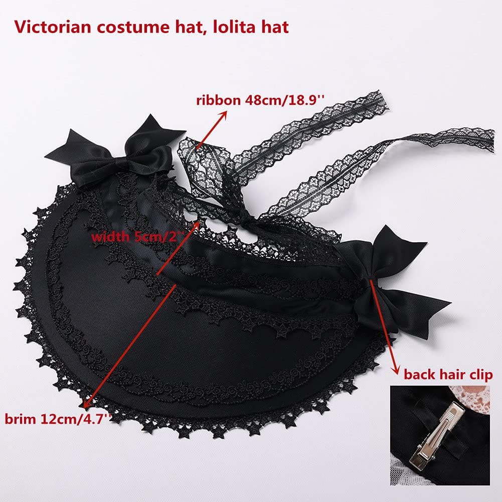 COSDREAMER Girls Women Tea Party Sun Hat Victorian Bonnet Hat Folded Hats