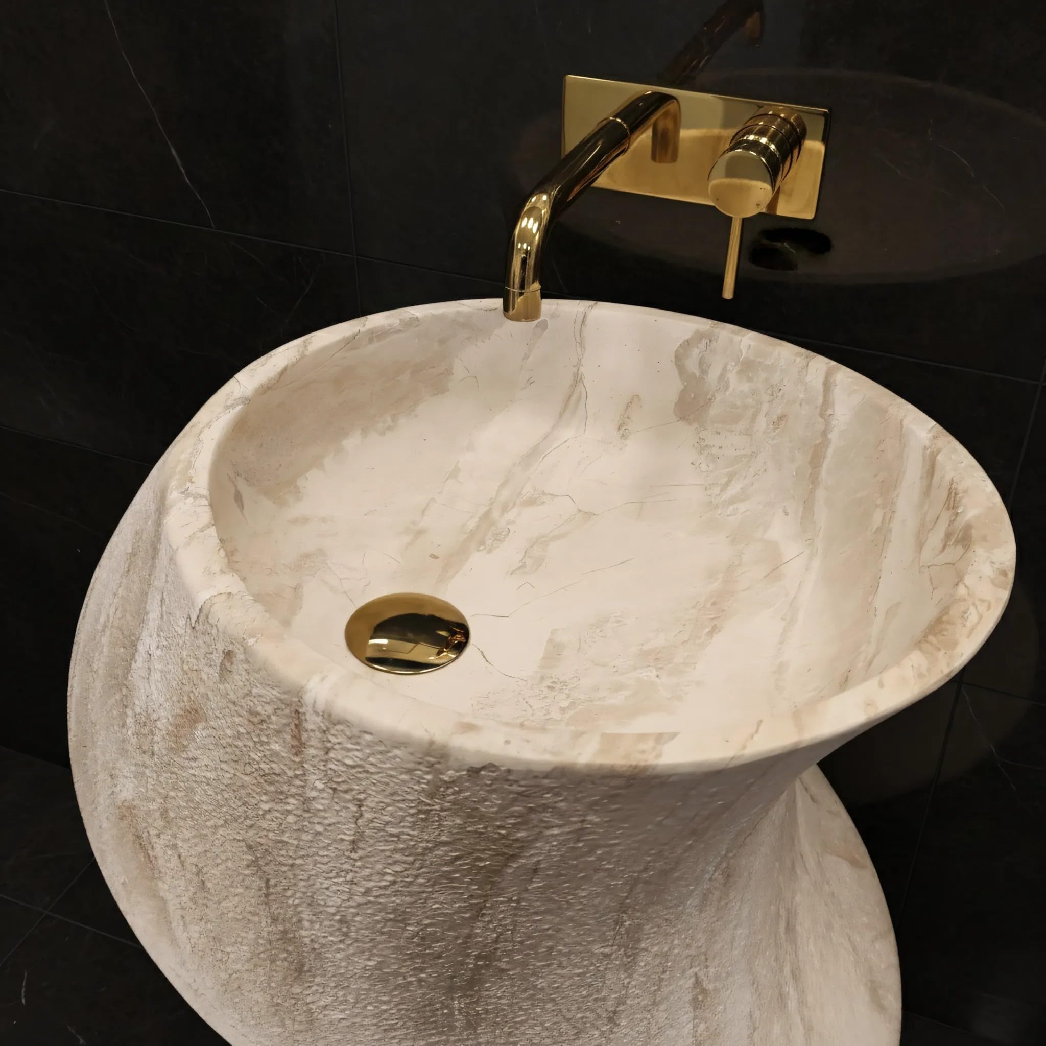 Lavabo De Pie Rea Melody Beige, Stone Imitation 49X39X84Cm